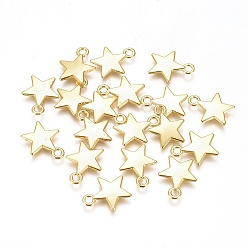 Золотой Гальванические сплавы, долговечный, звезда, золотые, 13.5x10.5x1.5 мм, отверстие : 1.5 мм
