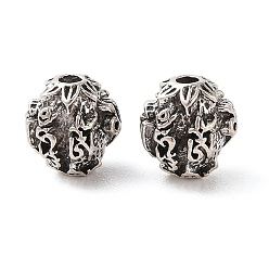 Античное Серебро Сплавочные овальные бусины тибетского стиля , без кадмия и без свинца, круглые, античное серебро, 10 мм, отверстие : 2.2 мм, Около 357 шт / 1000 г