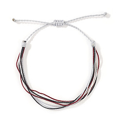 Гейнсборо Регулируемые плетеные браслеты из синтетического волокна и плюшевого шнура, счастливые браслеты для женщин, светло-серые, 7-7/8 дюйм (20 см), внутренний диаметр: 11 дюйм (28 см)