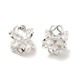 Серебро Шапочки и конусы для бусин, латунные, долговечный, без кадмия и без свинца, серебряные, 6.5x5 мм, отверстие : 0.6 мм