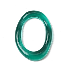 чирок Прозрачные смоляные подвески, овальный шарм, зелено-синие, 40x38x5 мм, отверстие : 27x19 мм