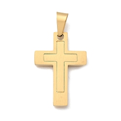 Золотой Ионное покрытие (ip) 304 подвески из нержавеющей стали, крестик, золотые, 31x22x2 мм, отверстие : 5x8 мм