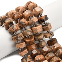 Полевой Шпаты Натуральный полевой шпат, самородки, граненые, с пластиковой бисера, 14~16x14~16x7~9 мм, отверстие : 1.4~1.8 мм, около 28~31 шт / нитка, 15.04~15.24 дюйм (38.2~38.7 см)