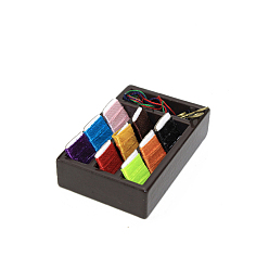 Черный Миниатюрный швейный инструмент, нитки, ножницы и коробки для хранения, для декора кукольного домика, чёрные, 32x49x16 мм