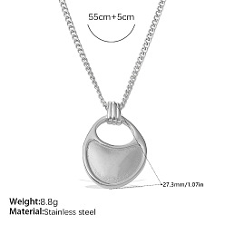 Plata 304 Collares colgantes de acero inoxidable para bolsos de mujer, plata, 21.65 pulgada (55 cm)