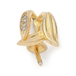 Золотой 925 подвеска в форме листа из стерлингового серебра с прозрачными кубическими цирконами, за половину пробурено бисера, с печатью 925, золотые, 12.5x8.5x9.5 мм, отверстие : 5x2 мм, штифты : 5x1 мм