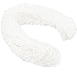 White Polyester Cords, Soft Drawstring Replacement Rope, for Sweatpants Shorts Pants Jackets Coats, White, 3mm