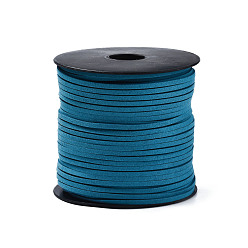 Steel Blue Eco-Friendly Faux Suede Cord, Faux Suede Lace, Steel Blue, 3.0x1.4mm, about 98.42 yards(90m)/roll