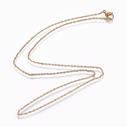 Golden 304 Stainless Steel Cable Chain Necklaces, with Lobster Claw Clasps, Golden, 17.71 inch(45cm)