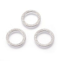 Stainless Steel Color 304 Stainless Steel Linking Rings, Ring, Bumpy, Stainless Steel Color, 15x0.8mm, Inner Diameter: 11mm