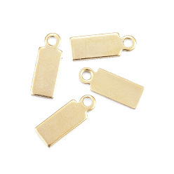 Золотой Ионное покрытие (ip) 304 подвески из нержавеющей стали, штамповка бланков, прямоугольные, золотые, 11x4x0.8 мм, отверстие : 1.4 мм