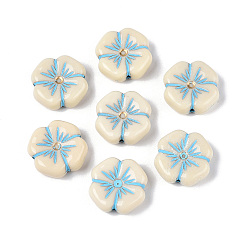 Светло-Голубой Окрашенные непрозрачные акриловые бусины, цветок, Небесно-голубой, 20x19.5x7 мм, отверстие : 2 мм, Около 239 шт / 500 г