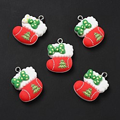 小物 yun China Factory Christmas Opaque Resin Pendants, with Platinum