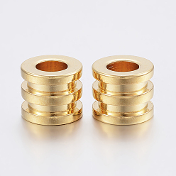 Golden 304 Edelstahlkugeln, Kolumne, golden, 12x10 mm, Bohrung: 6 mm