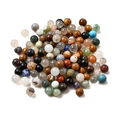 Смешанные камни Сферические бусины из натуральных смешанных драгоценных камней, нет отверстий / незавершенного, круглые, смешанные окрашенные и неокрашенные, 6 мм