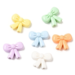 Bowknot Мультяшные непрозрачные кабошоны из смолы, для изготовления ювелирных изделий, разноцветные, бантом, 13x15.5x4.5 мм