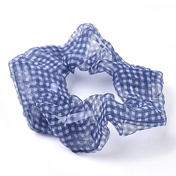 Königsblau Mädchen Haar-Accessoires, scrunchie / scrunchy, elastische Organza-Haargummis, Pferdeschwanzhalter, königsblau, 1.5~2 mm, Innendurchmesser: 45~55 mm