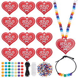 (52) Непрозрачная лаванда Наборы для самостоятельного изготовления ожерелий/браслетов, включая акриловые и пластиковые бусины, пластиковые подвески, эластичный шнур и вощеный полиэстерный шнур, разноцветные, 1.5 мм