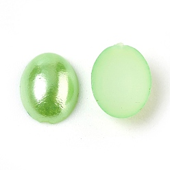 Light Green ABS Plastic Imitation Pearl Cabochons, Oval, Light Green, 8x6x2mm, about 5000pcs/bag