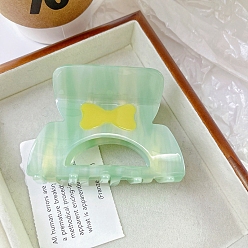 Бледно-Зеленый Заколки для волос в форме когтей из ацетата целлюлозы, бантом, бледно-зеленый, 55x80 мм