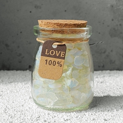 Опал Синтетический опаловый осколок целебные кристаллы бутылки желаний, Драгоценные камни Викки для балансировки энергии, медитационной терапии, 75x75 мм