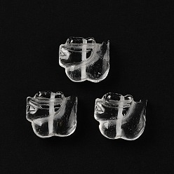 Дракон Китайский зодиак натуральный кварцевый кристалл резные бусины, бусины из горного хрусталя с животными, дракон, 17x19x9 мм, отверстие : 1.2 мм