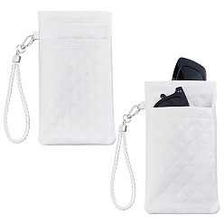 Белый Чехлы для очков из искусственной кожи, прямоугольные, белые, 186x105x10 мм