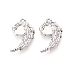 Нержавеющая Сталь Цвет 304 Настройки кабошон из нержавеющей стали кулон, крыло с сердцем, цвет нержавеющей стали, лоток : 5.5x6 мм, 22x13x3 мм, отверстие : 1.4 мм