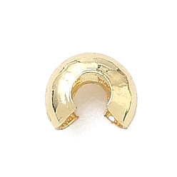 Real 18K Gold Plated Brass Crimp Beads Covers, Cadmium Free & Lead Free, Rack Plating, Long-Lasting Plated, Real 18K Gold Plated, 4x3.5x2.5mm, Hole: 1.6mm