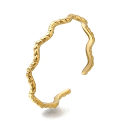 Настоящее золото 18K Ионное покрытие (ip) 304 манжеты из нержавеющей стали для женщин, реальный 18 k позолоченный, внутренний диаметр: регулируемый, 2.5 мм