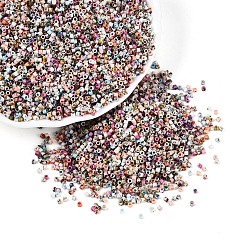 Разноцветный Цилиндрические стеклянные бусины Пикассо, окрашенные распылением, красочный, 1x1.7 мм, отверстие : 0.9~1 мм