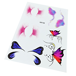 Farbig Körperkunst Tattoos, temporäre Tattoos Papier Aufkleber, Schmetterling, Farbig, 21x15 cm
