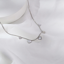 Серебро Нержавеющая сталь 5 ожерелья с подвеской в форме сердца для женщин на каждый день, серебряные, 17.72 дюйм (45 см)