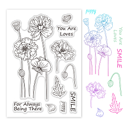 Flower PVC Plastic Stamps, for DIY Scrapbooking, Photo Album Decorative, Cards Making, Stamp Sheets, Floral Pattern, 16x11x0.3cm