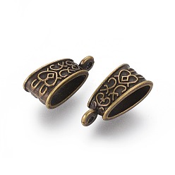 Античная Бронза Бейлы тибетского стиля, бейлы, без кадмия и без свинца и без никеля, треугольные, античная бронза, 19x9x7 мм, отверстие : 1 мм, внутренний диаметр: 12x4 мм