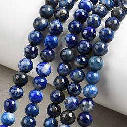 Ляпис-Лазурь Нитки бусины из натурального ляписа-лазури, класса AB, круглые, 4.5 мм, отверстие : 0.6 мм, около 89~105 шт / нитка, 15.20~15.35'' (38.6~39 см)