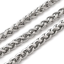 Нержавеющая Сталь Цвет 304 из нержавеющей стали цепи пшеницы, пайки, с катушкой, цвет нержавеющей стали, 5 мм, около 32.81 футов (10 м) / рулон