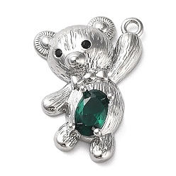 Платина Стойка металлическая латунная микропрофилированная кубическая циркония подвески, нести прелести, долговечный, без кадмия и без свинца, платина, 20x14x5 мм, отверстие : 1.4 мм