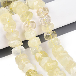 Лимонный Кварц Нити из натуральных бусин лимонного кварца (обработанных нагреванием), граненые, шайба, 12~16x12~16x7~12 мм, отверстие : 0.9~1.2 мм, около 39~44 шт / нитка, 15.16~15.75 дюйм (38.5~40 см)