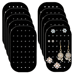 Black 10Pcs Acrylic Earring Organizer Display Cards, Rectangle, Black, 8.9x5x0.25cm