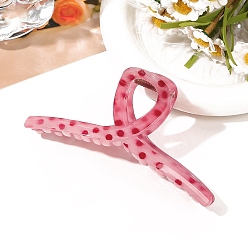 Ярко-Розовый Пластиковые заколки для волос в горошек, аксессуары для волос для женщин и девочек, ярко-розовый, 130x65 мм