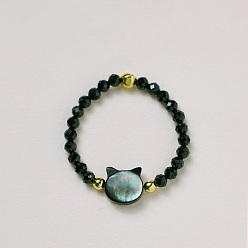 Шпинель Регулируемые кольца на палец из натуральной шпинели, форма кошки, стрейч-кольца, внутренний диаметр: 16.2~16.6 мм