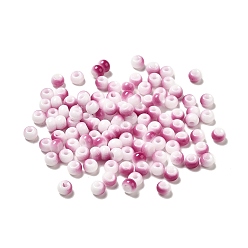 Crimson 6/0 Opaque Glass Seed Beads, Round Hole, Rondelle, Crimson, 4~4.5x3~4mm, Hole: 0.8~1.5mm