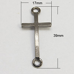 Черный Цвет Металла Соединители звеньев сплава, боком пересекают, без кадмия, без никеля и без свинца, металлический черный , 39x17x2 мм, отверстие : 3 мм