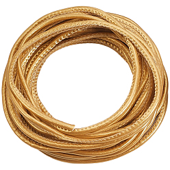 (932FM) Темно-синий аква-матовый с подкладкой 10м плоский шнур из искусственной кожи, кожаный шнур ювелирных изделий, ювелирные изделия diy шнур, темно-золотистые, 5~5.5x3 мм, около 10.94 ярдов (10 м) / комплект