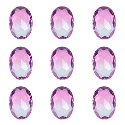 Фуксиновый Заостренные назад k 9 стеклянные каменщики из горного хрусталя, стиль мокко, имитация турмалина, граненые, овальные, красно-фиолетовые, 14x10x6 мм, 24 шт / коробка