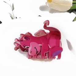 Темно-Розовый Заколки для волос из пвх, крупный рогатый скот, аксессуары для волос для женщин и девочек, темно-розовыми, 74x48x45 мм