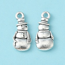 Античное Серебро Сплавочные подвески тибетского стиля, снеговик, без кадмия, без никеля и без свинца, античное серебро, 23x10.5x3 мм, отверстие : 2 мм