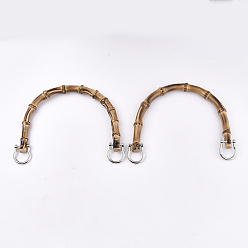 Платина Бамбуковые ручки, Сплав с застежками, для замены ремней для мешков, платина, 109~112x150~155x14~15 мм