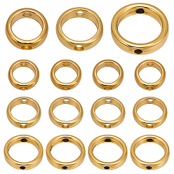 Golden Tibetan Style Alloy Bead Frame, Ring, Golden, 9~13x3mm, Hole: 1.6~2mm, 40pcs/style